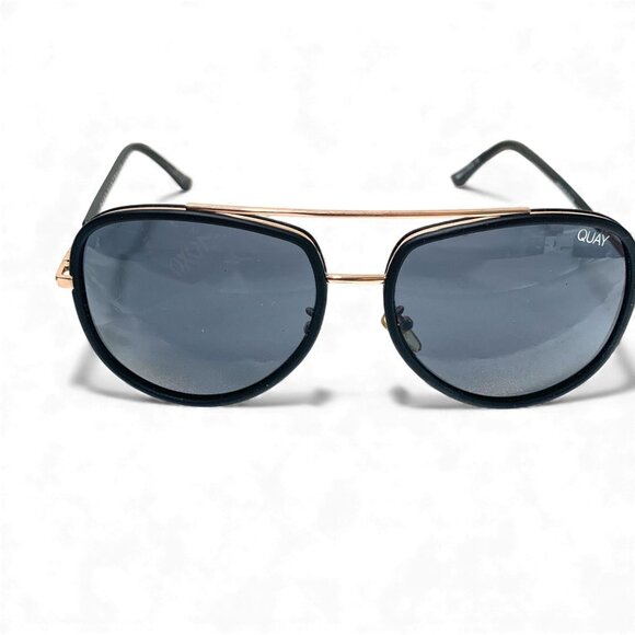 Quay Australia Needing Fame 126 Aviator Sunglasses Black With Case - Picture 6 of 7